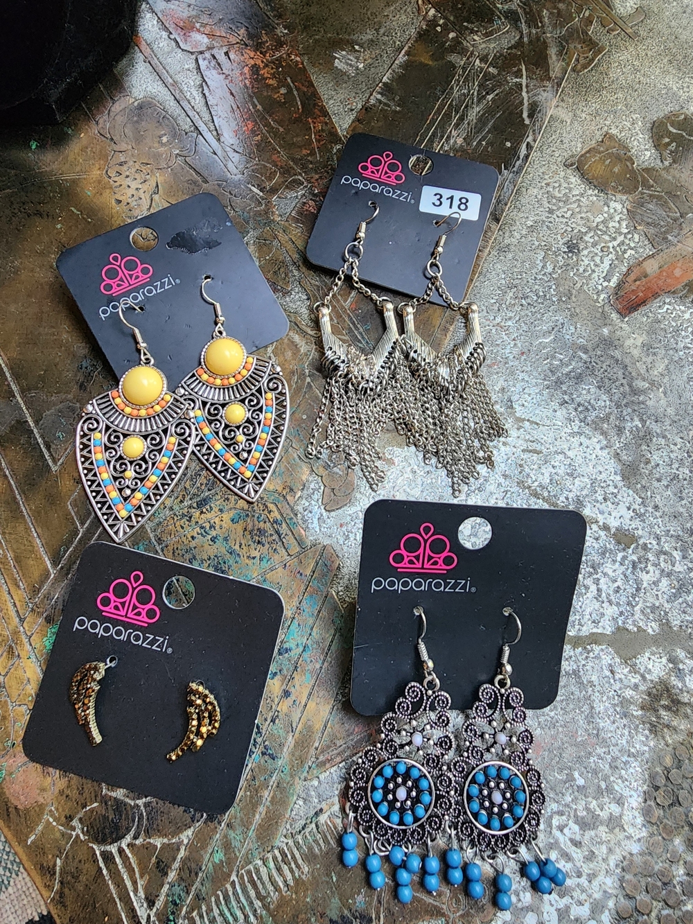 Paparazzi Yellow & Turquoise Mixed Earring Collection
